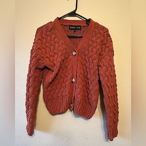 Kendall & Kylie Women's Rust Sweater Cardigan